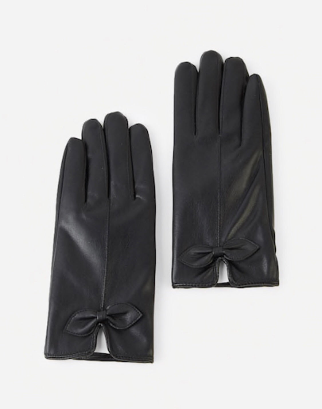 Bow leather gloves